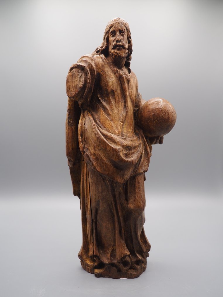 Statue, Rare figure of Salvator Mundi, possibly Mechelen, Late 16th / early 17th century - 29.5 cm - Tre #4.3