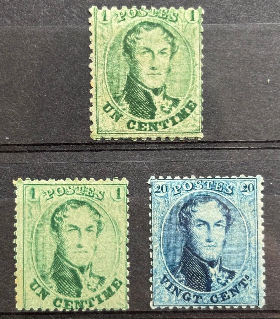 比利時 1863 - 利奥波德一世,精美的三件未使用的纪念章套装 - OBP 13A/B+15B #1.0