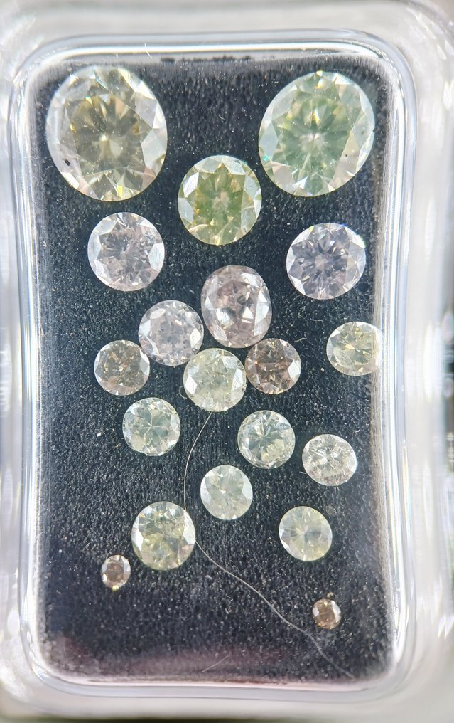 沒有保留價 - 19 pcs 鑽石 (天然) - 1.94 ct - 圓形 - SI1, VS1 - Gemmological Centre Israel (G.C.I.) #3.2