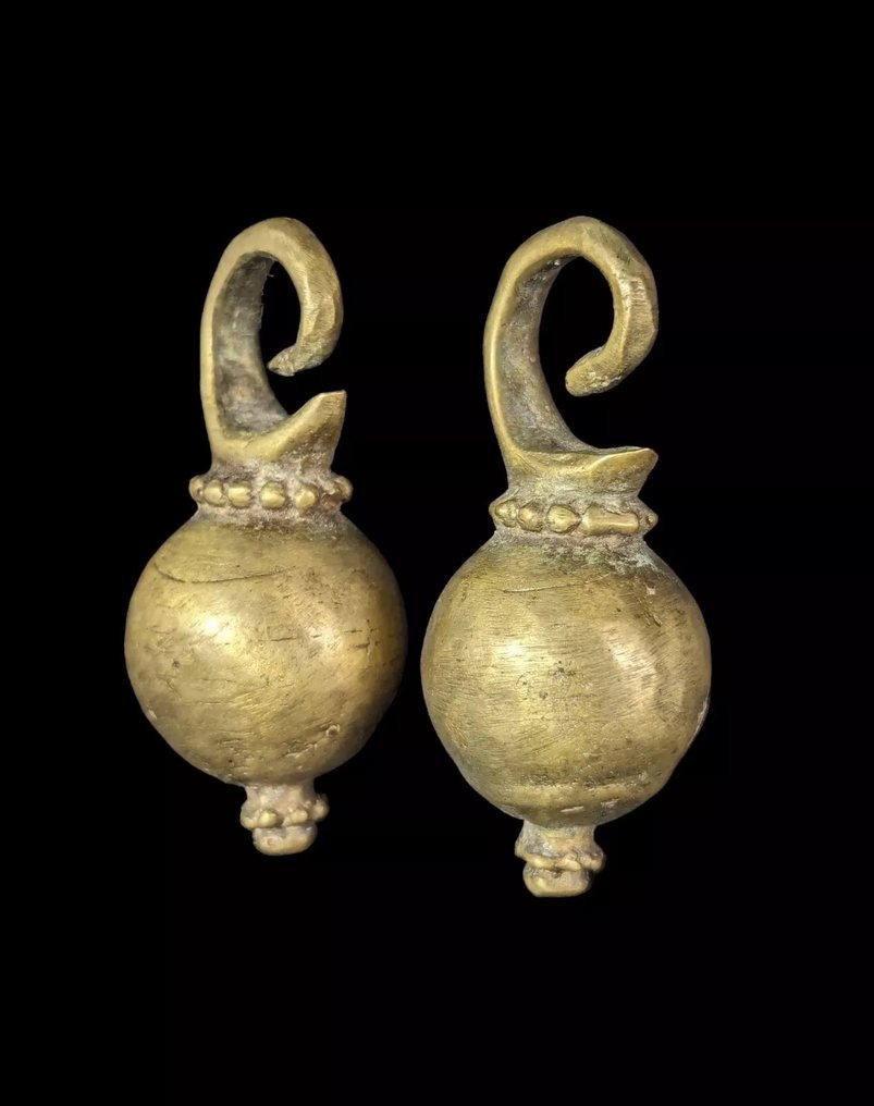 大型纯黄铜耳环 - DAYAK - 婆罗洲 - 印度尼西亚 - 印度尼西亞  (沒有保留價) #1.0