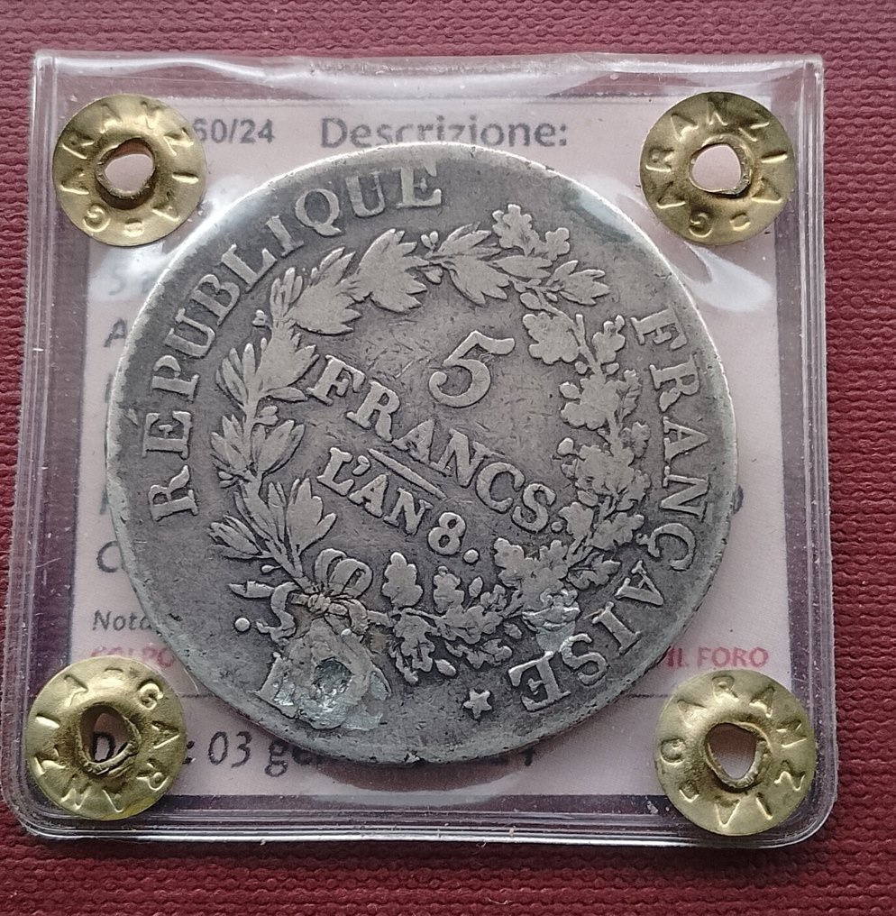 Frankrig. 5 Francs An 8-L, Bayonne (Ingen mindstepris) #1.0