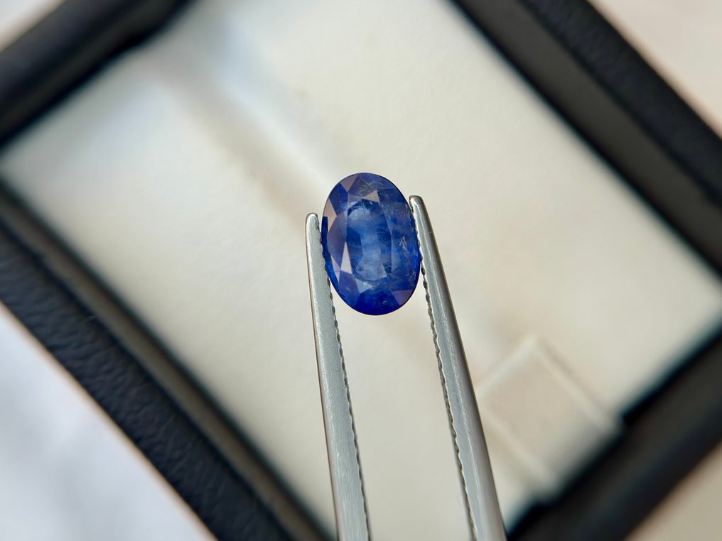 χωρίς τιμή ασφαλείας - 1 pcs  Μπλε Ζαφείρι  - 2.28 ct - Bellerophon Gemlab - Ζαφείρι Ceylon Μπλε #2.1