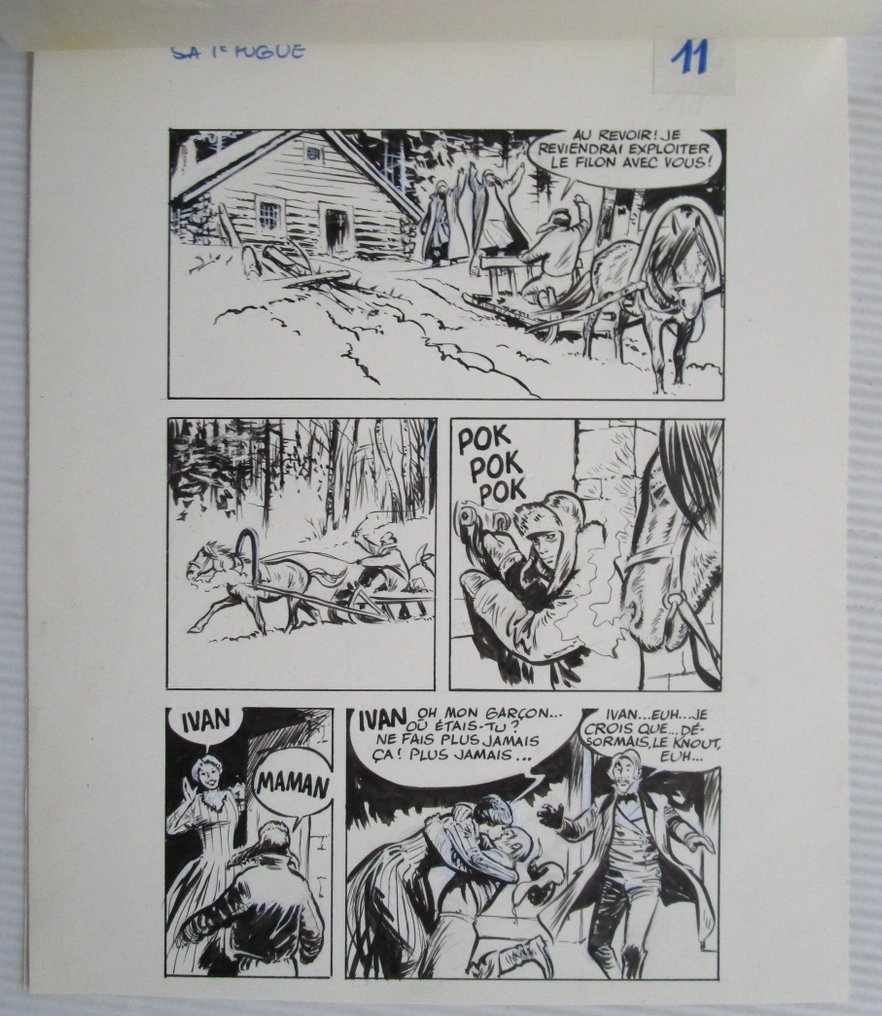 René Follet - 1 Original page - Ivan Zoerin, / Ivan Zourine - Sa première fugue / Leve de Vrijheid (p.11) - 1974 #1.0