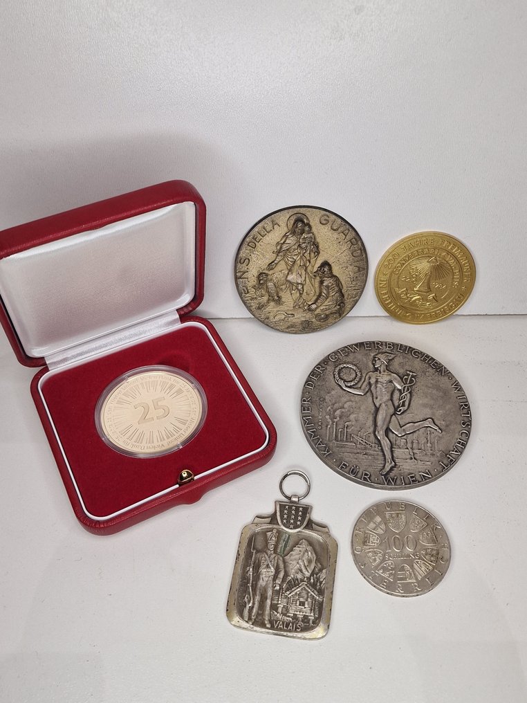 一批6个欧洲奖牌 - 匾 (6) - 黄铜色 #1.0