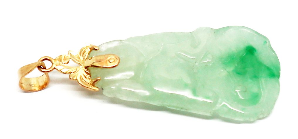 Sans prix de réserve - Pendentif - 14 carats Or jaune Jade #4.3