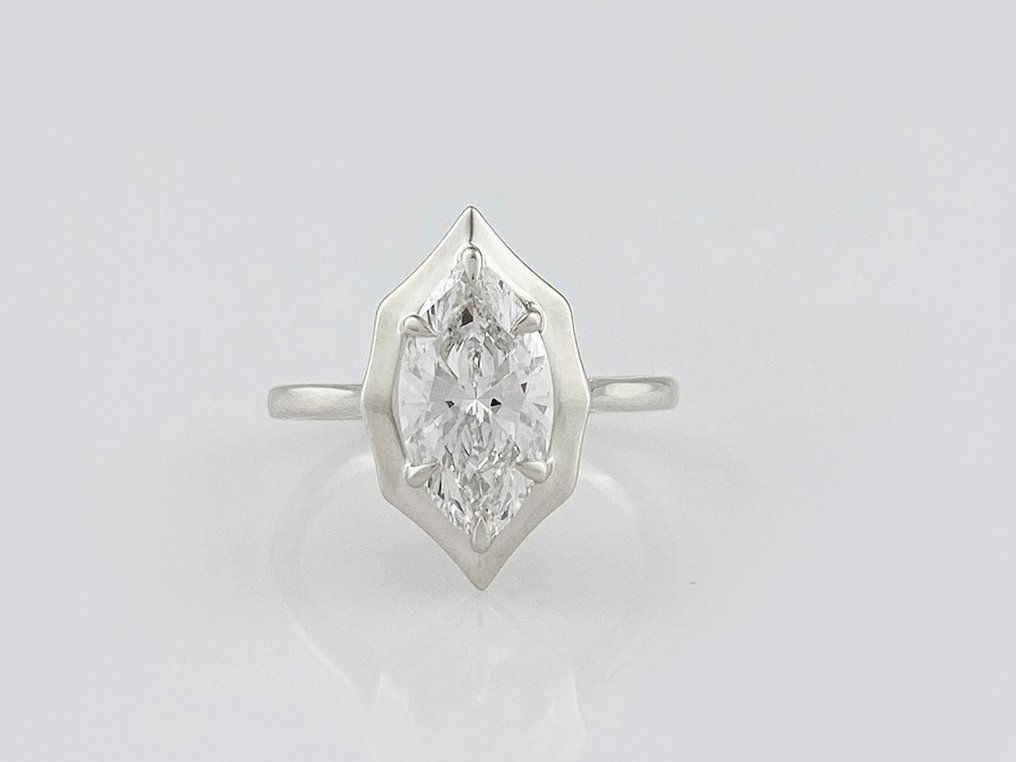 Anello - 14 carati Oro bianco - 2.05ct. tw. Diamante (Coltivato in laboratorio) #2.1