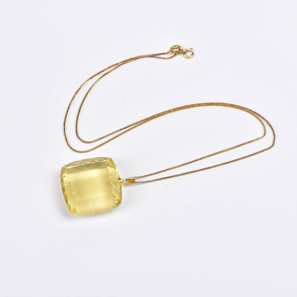 Sans prix de réserve - Collier avec pendentif - 18 carats Or jaune Citrine - ALGT certifié #4.3