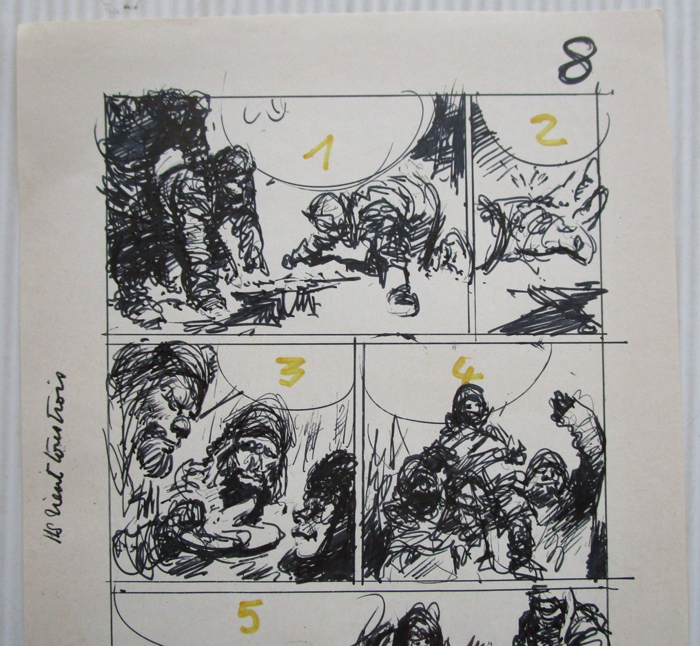 René Follet - 1 Original preliminary page - Ivan Zoerin, / Ivan Zourine - Sa première fugue / Leve de Vrijheid (p.8) - 1974 #1.0