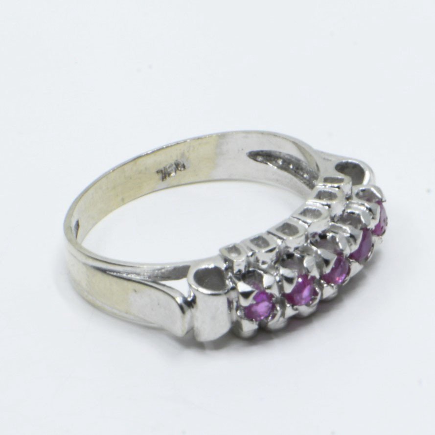 Ring - 18 kt. White gold -  0.25ct. tw. Ruby #3.2