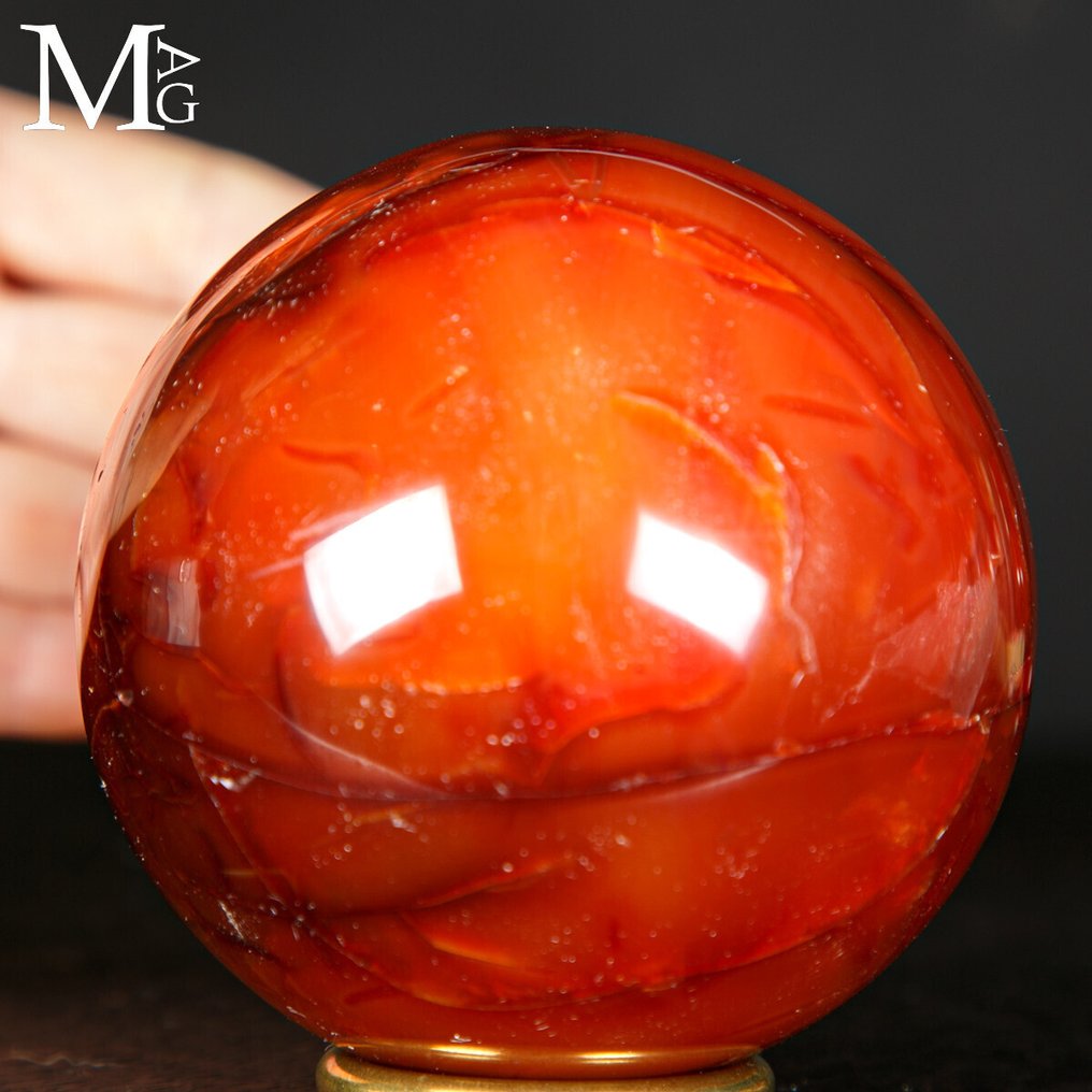 Nice Carnelian Sphere First Choice - Natural Deep Color - Carnelian - - Height: 82 mm - Width: 82 mm- 752 g #1.0