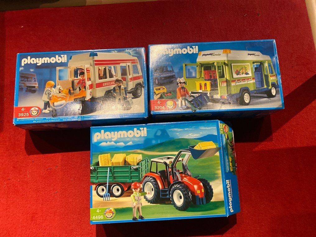 魔比玩具 - 玩具人偶 - Lot: ambulance, winkelbus/markt en tractor met accessoires  (3) - 塑料 #1.0