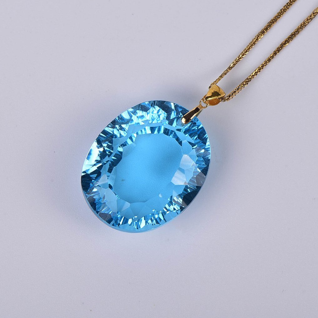 Ohne mindestpreis - Halskette mit Anhänger - 18 kt Gelbgold Topas - ALGT Certified #4.3