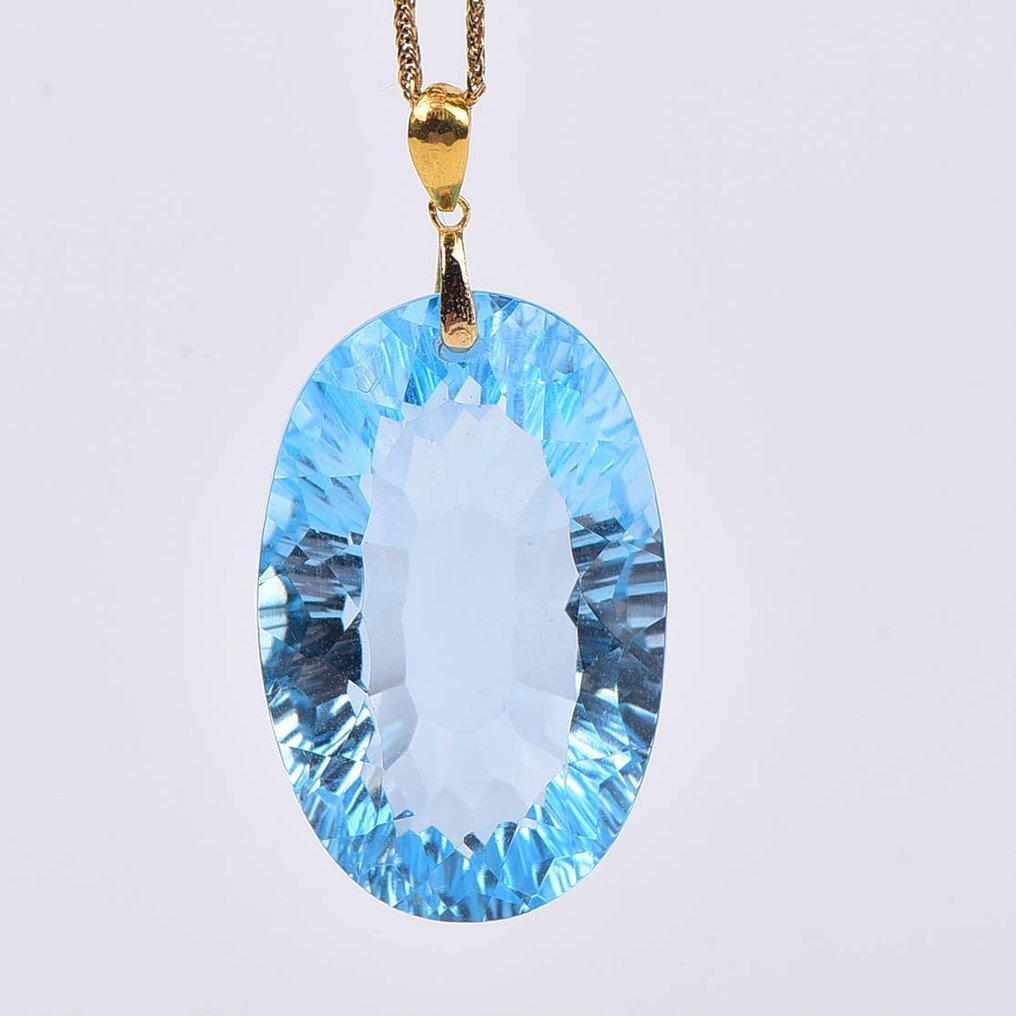 Sans prix de réserve - Collier avec pendentif - 18 carats Or jaune Topaze - ALGT certifié #1.0