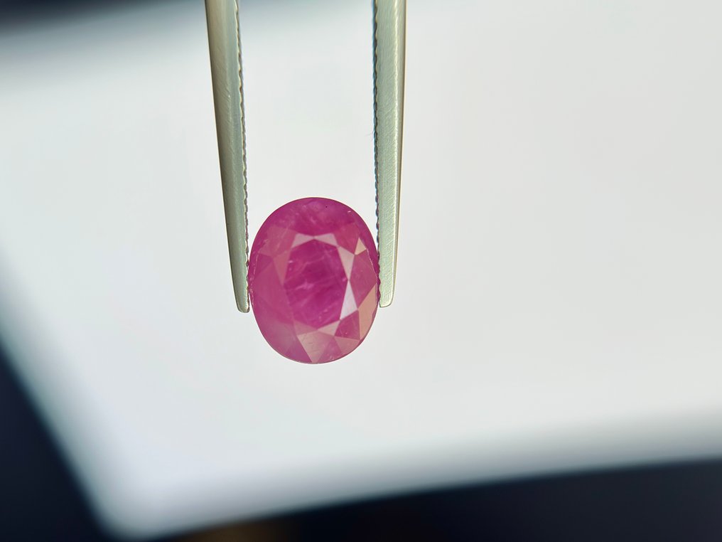 χωρίς τιμή ασφαλείας - 1 pcs  Κόκκινο Ρουμπίνι  - 5.42 ct - Bellerophon Gemlab - Μπούρμα, κόκκινο ρουμπί, χωρίς θερμότητα. #4.3
