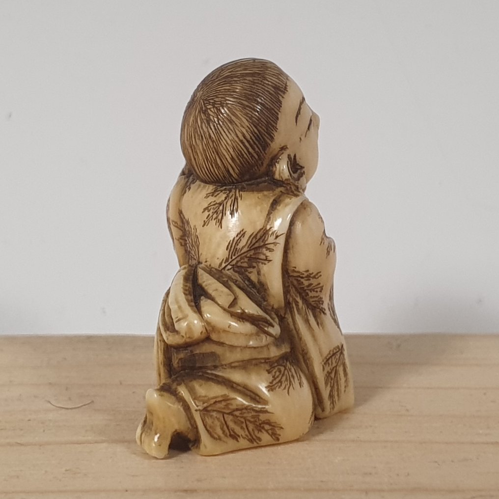 向日葵的傻瓜 - 象牙 - Minzan 民山 - 日本 - 明治時期（1868-1912） #3.2