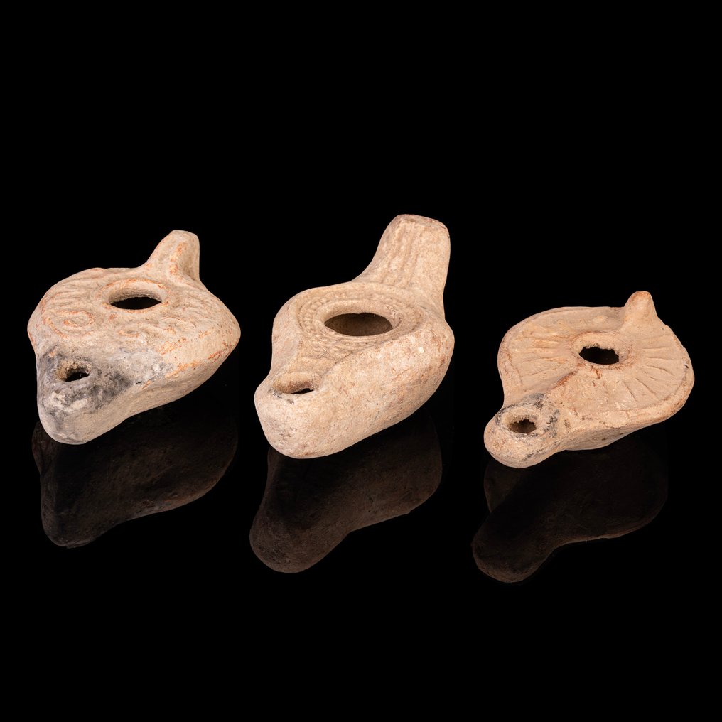 Αρχαία Ρωμαϊκή Τρίο από τριζονικά λαμπάκια από πηλό. (χωρίς τιμή ασφαλείας) #1.0