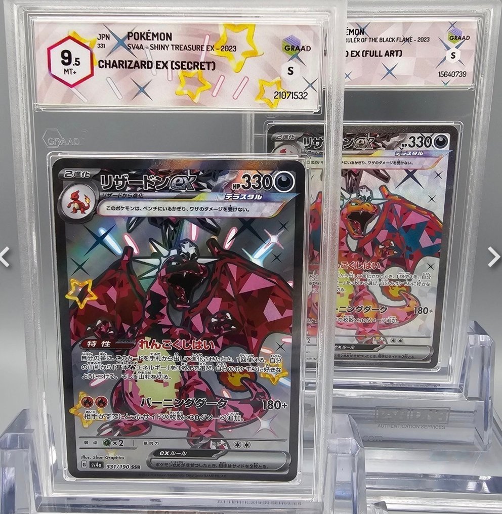 Pokémon - 2 Graded card - Charizard Full art, Foil, Secret rare - Graad 9.5 - Scarlet & Violet #1.0