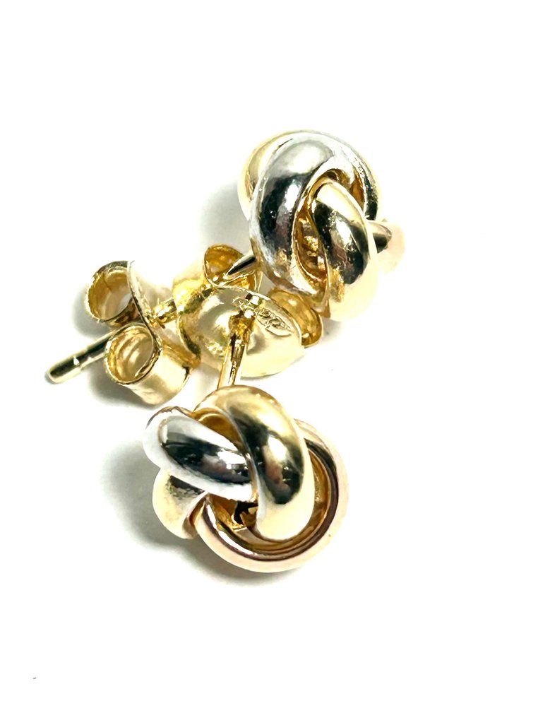 Nincs minimálár - Stud fülbevaló - 18 kt. Sárga arany, Fehér arany, Rózsa arany #1.0