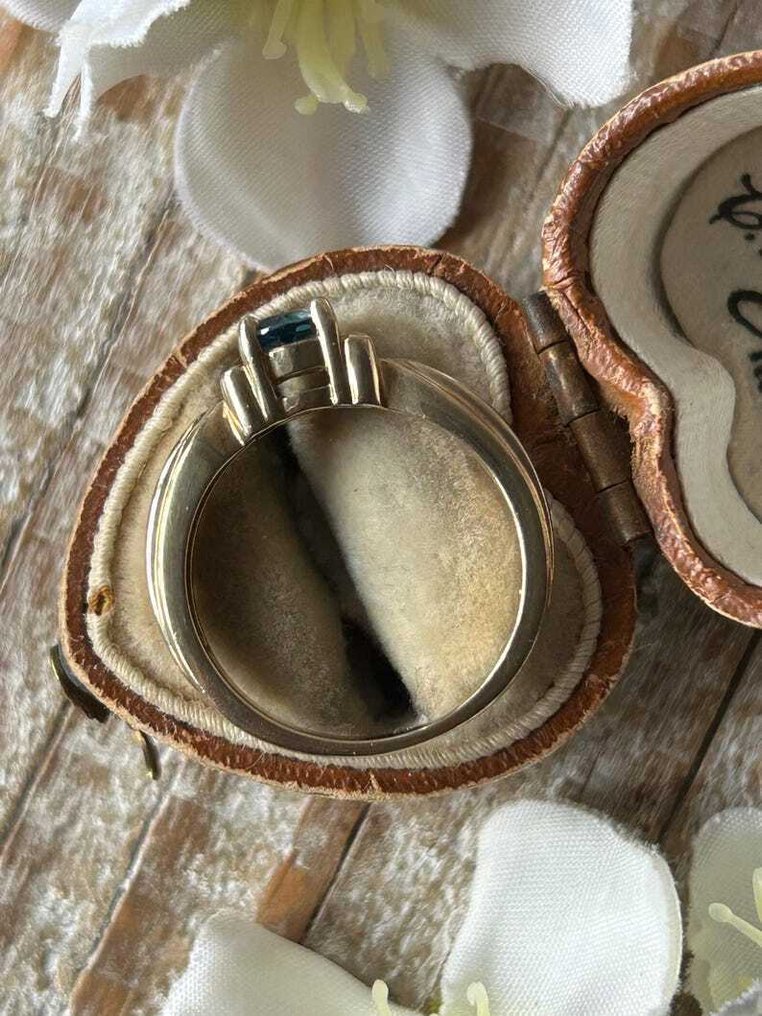 Sem preço de reserva - Anel de noivado Prata -  1.50ct. tw. Topázio - anel vintage #4.3