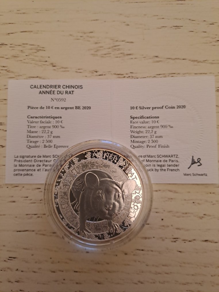 Frankrijk. 5 Euro / 10 Euro 2010/2020 (4 monnaies) Proof  (Zonder minimumprijs) #1.0
