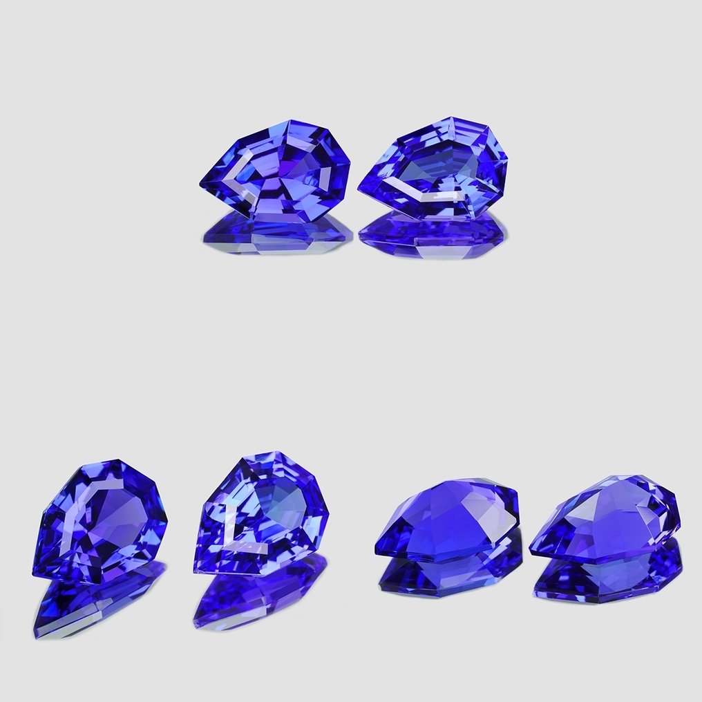 2 pcs Blauw, Violet Tanzaniet - 9.11 ct - nternational Colored Gemstone Association (ICA GemLab) #4.3