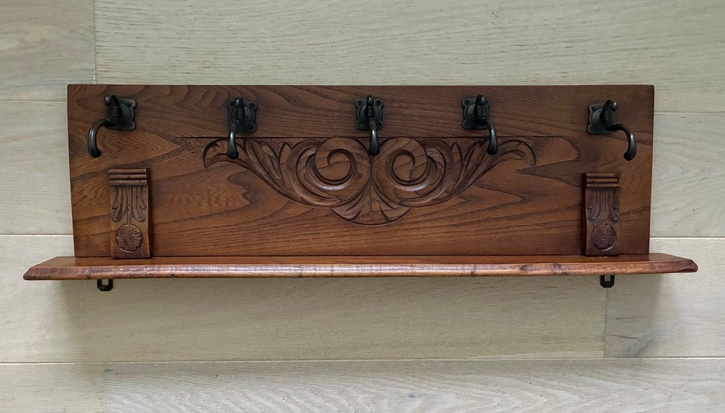 衣帽架 - 橡木 - 手工雕刻的衣帽架 #3.2