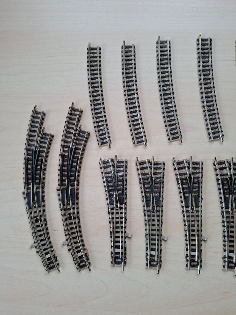 Fleischmann N - 9136, 9142, 9170, 9171 - Model train tracks (24) - Switches and rails #1.0