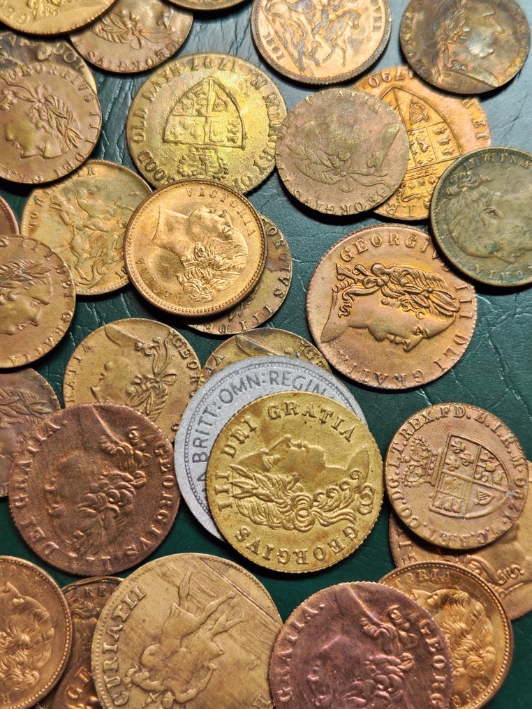 Regno Unito. A lot of unsorted British Gambling tokens, jettons. George III, Victoria. (Senza prezzo di riserva) #3.2