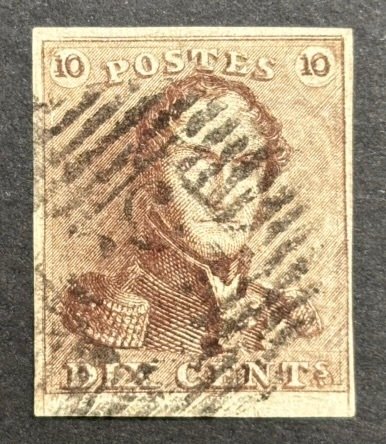 Βέλγιο 1849 - Λεοπόλδος Ι, τύπου Epaulet με ποικιλομορφία 'διπλοί αξιακοί αριθμοί'. - OBP 1-V4 #1.0