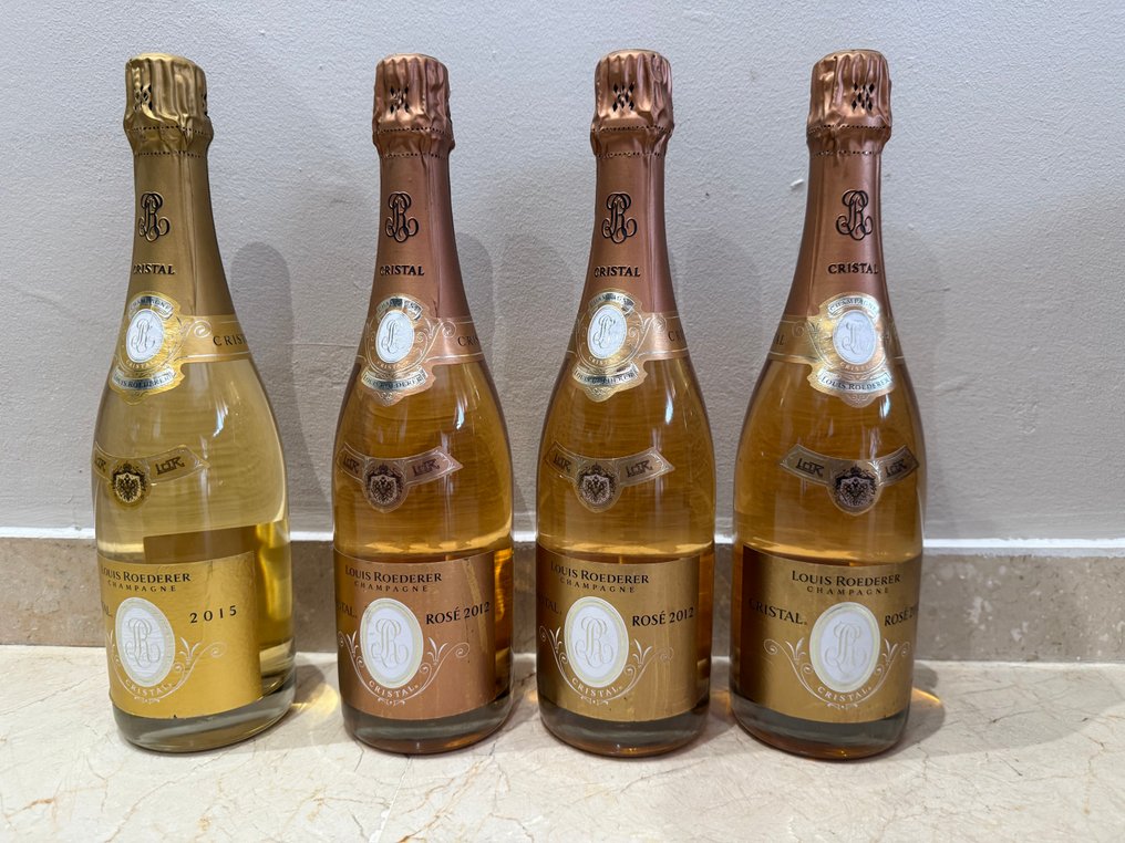 2015 Louis Roederer, Cristal & 2012 Cristal Rosé - Reims Rosé - 4 Pullot (0.7 L) #1.0