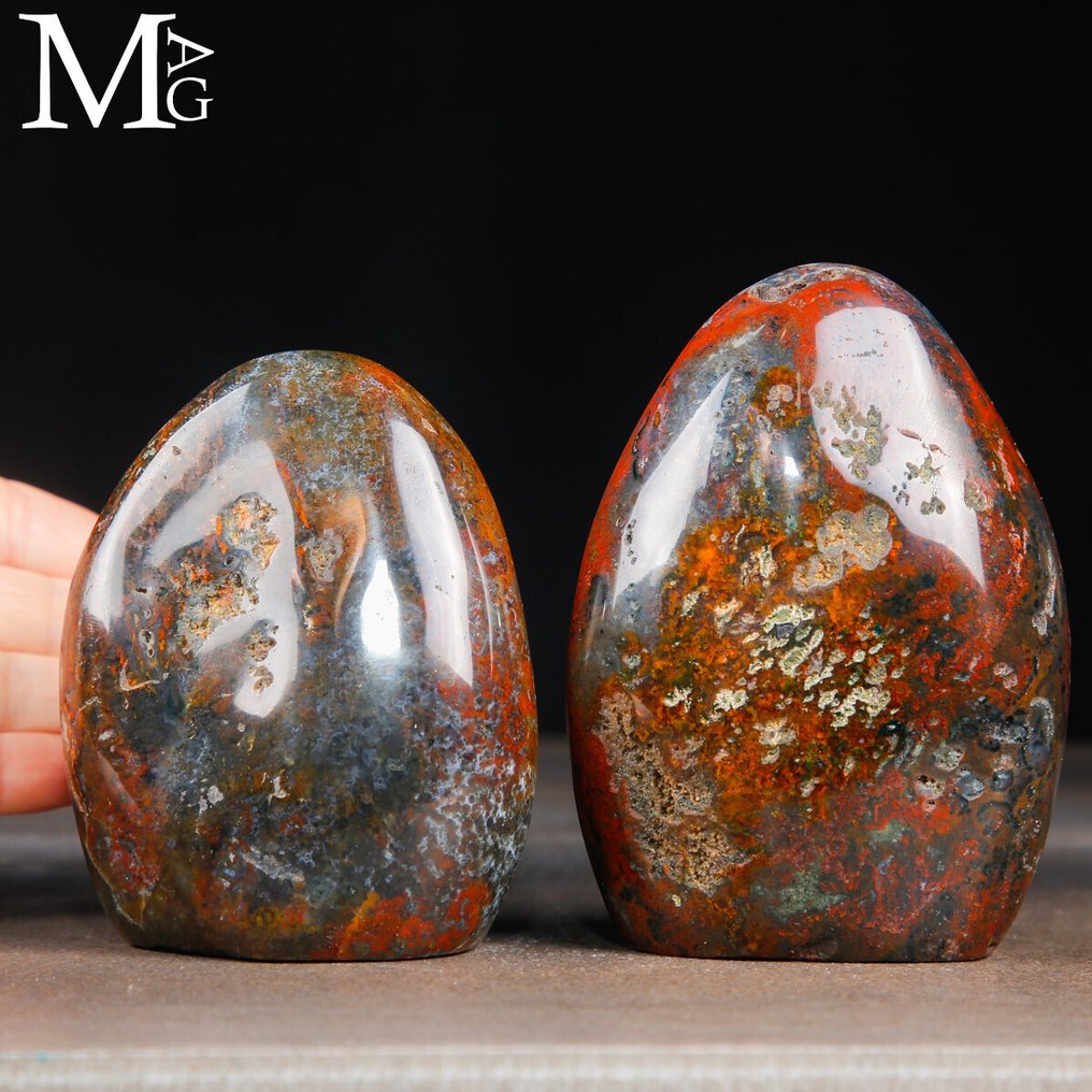 Többszínű moha achát - Madagaszkár achát – csiszolt szabadforma- 1123 g #1.0