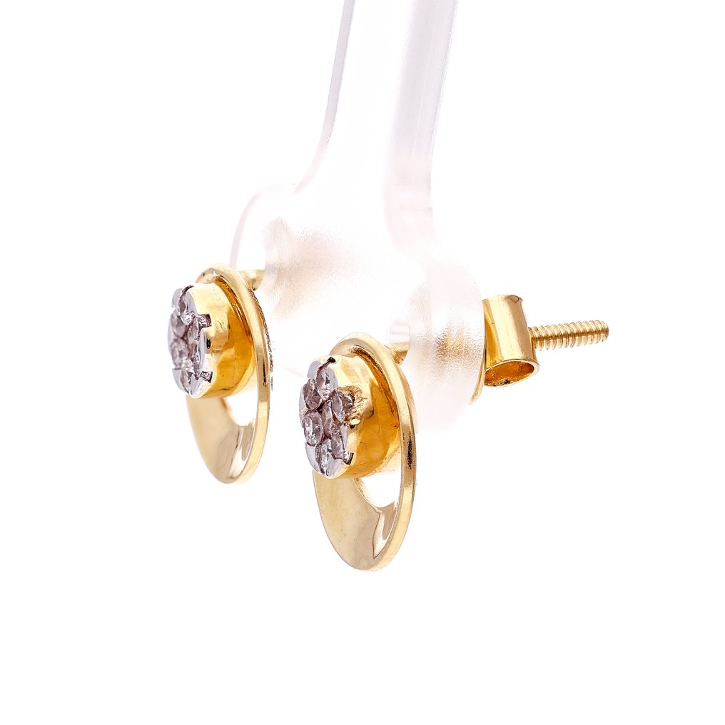 耳环 - 18K包金 黄金 -  0.30ct. tw. 钻石 (天然) - 18K金耳环 #4.3