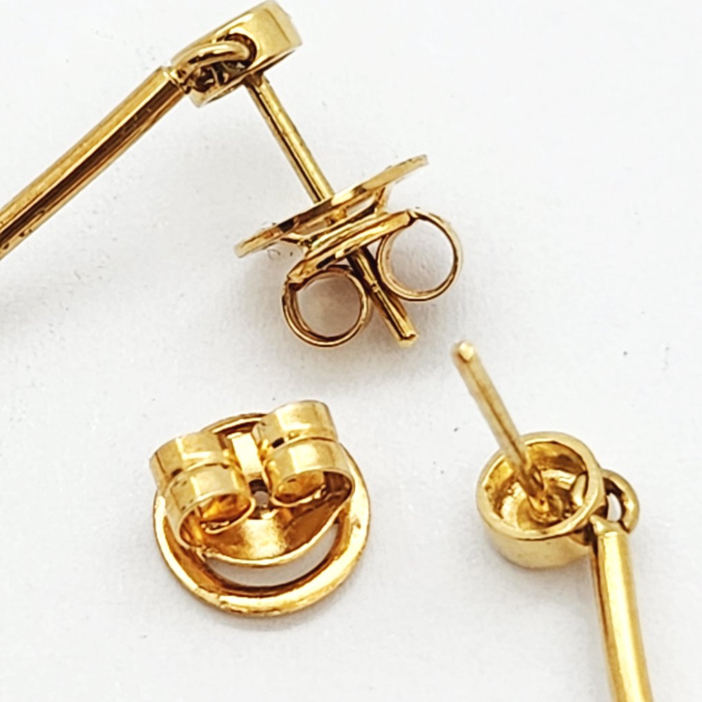 Drop fülbevaló - 18 kt. Sárga arany Rodolit #3.2