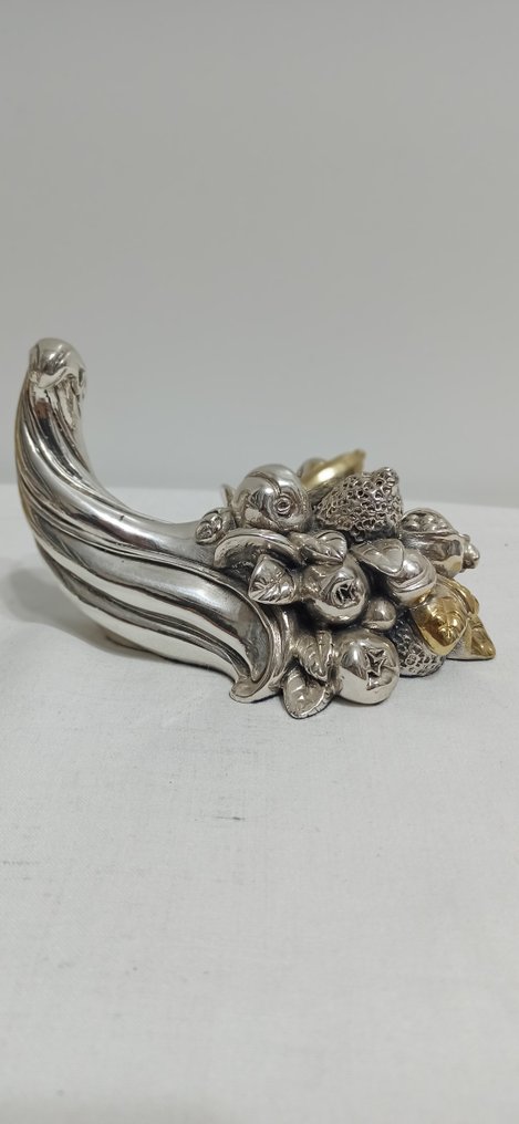 Rzeźba, Cornucopia - 10 cm - laminowane srebrem #3.2