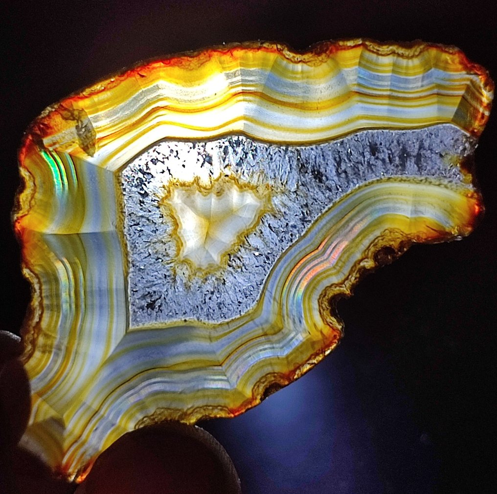 Χωρίς Ελάχιστη Τιμή – Καταπληκτικό Rainbow Iris Agate Φέτα - Ύψος: 74 mm - Πλάτος: 44 mm- 13.04 g #2.1