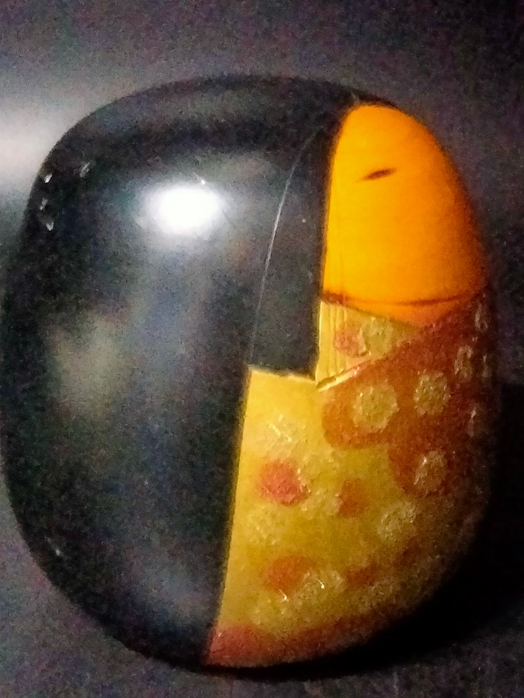 Toa Sekiguchi - Statuette, Zeldzame creatieve kokeshi-eivormig ontwerp- volkskunst - 11 cm - Wood #3.2