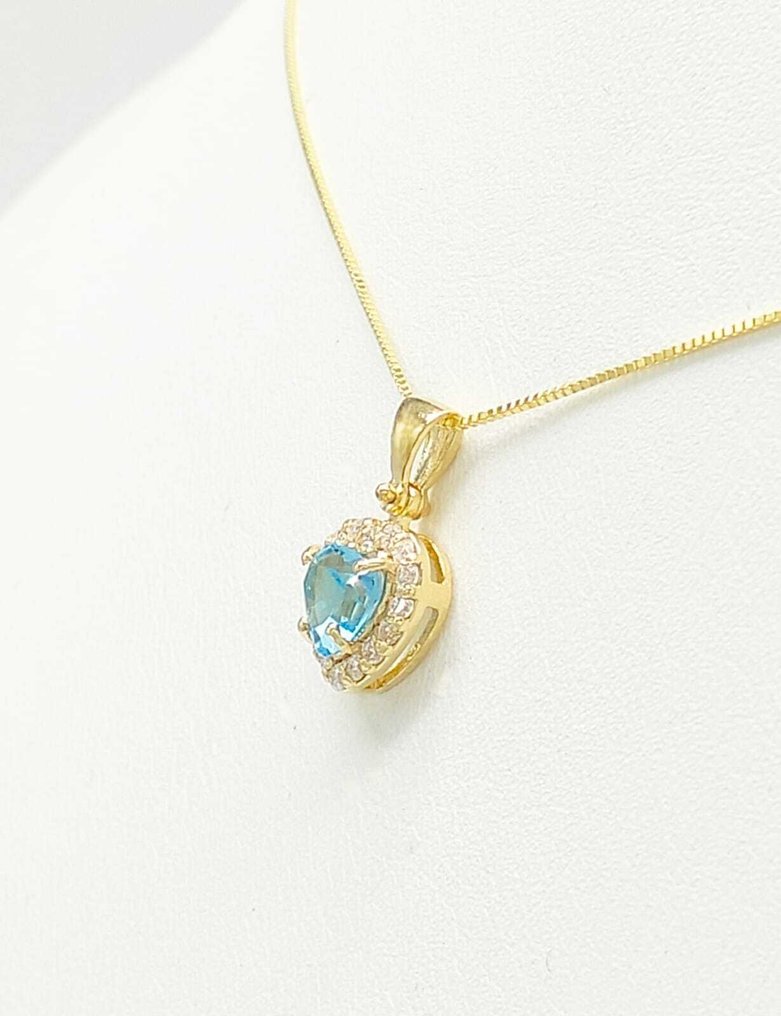 Ei pohjahintaa - Kaulakoru - 14 kt. Keltakulta Topaasi - Timantti #1.0