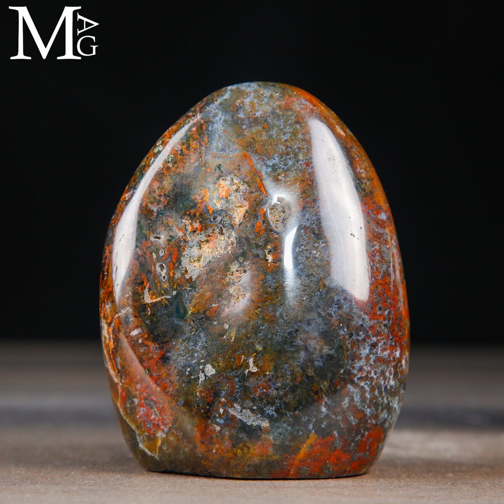 Többszínű moha achát - Madagaszkár achát – csiszolt szabadforma- 1123 g #4.3