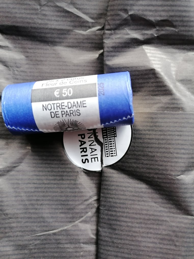 Frankrijk. 2 Euro 2025 "Notre Dame de Paris" (25 monnaies) en rouleau (Zonder minimumprijs) #3.2