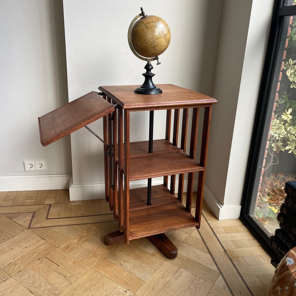 Revolving bookcase - Bogreol - Egetræ - med justerbar bogstøtte #3.2