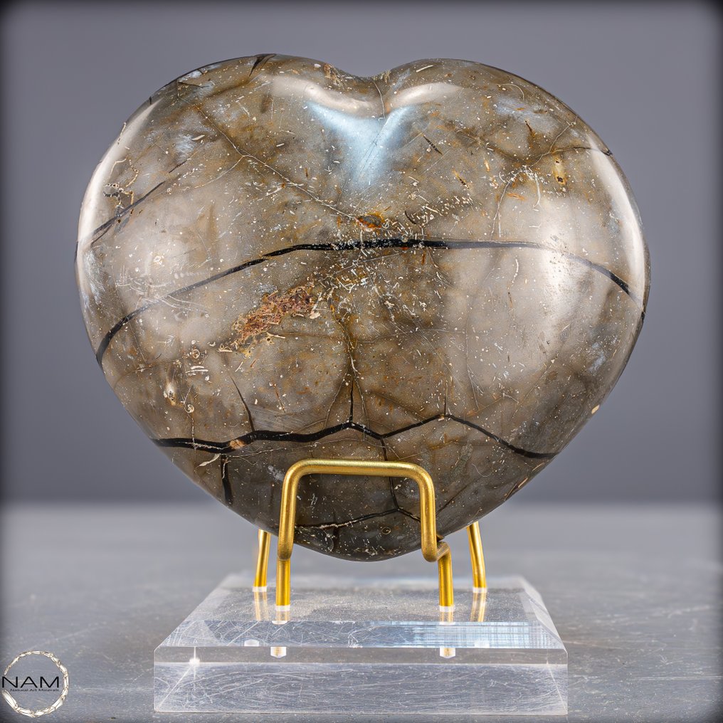 Natural Septarian Heart "Dragon Egg" with calcite crystals from Madagascar- 1272.63 g #3.2