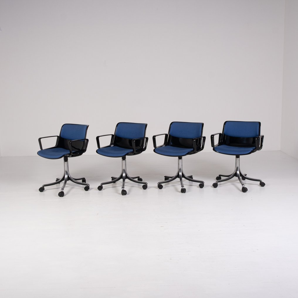 Tecno - Osvaldo Borsani - Sedia (4) - Modus - Alluminio, Polipropilene, Tessuto #2.1