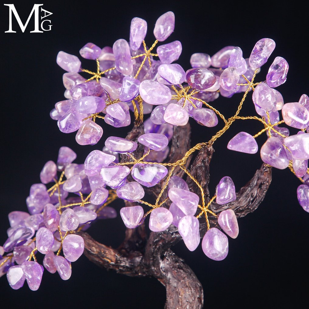 ametiszt drágakő „Élet fája” természetes ametiszt kristály alapján - Magasság: 370 mm - Szélesség: 295 mm- 3505 g #2.1