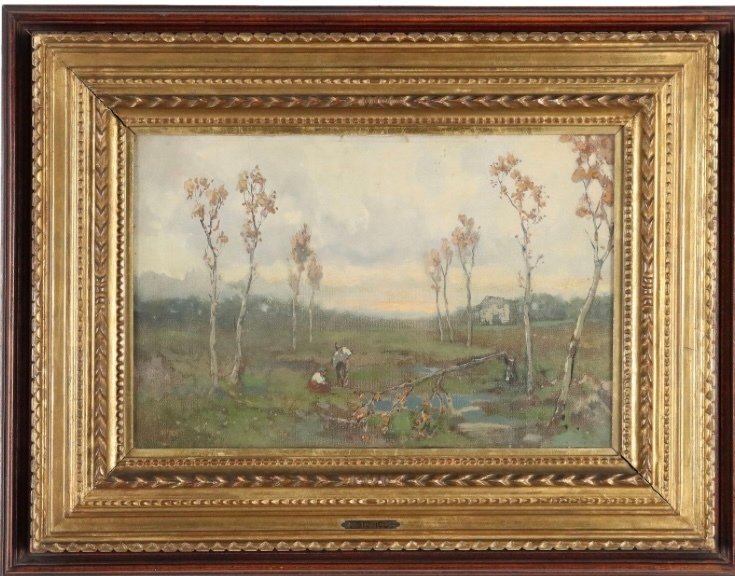 Lorenzo Gignous (1862-1958) - Paesaggio con figure #1.0