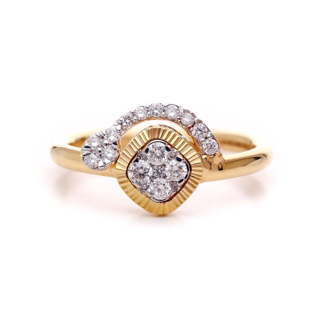 Δαχτυλίδι - 18 καράτια Κίτρινο χρυσό -  0.28ct. tw. Διαμάντι (Φυσικό) - Δαχτυλίδι θαύμα 18Κάρατ #1.0