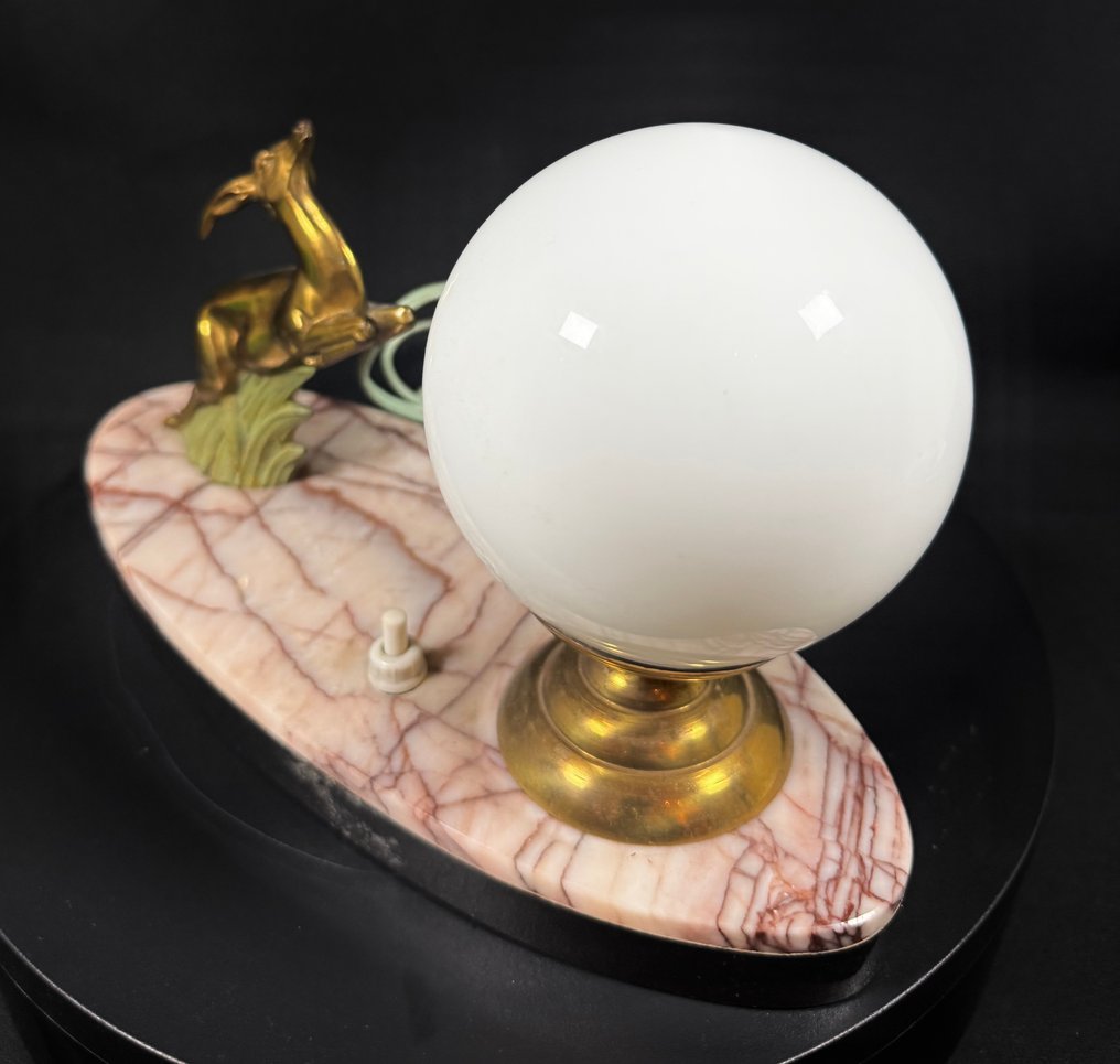 Lampada da tavolo - Marmo, Ottone, Vetro, Metallo, Bronzo #1.0