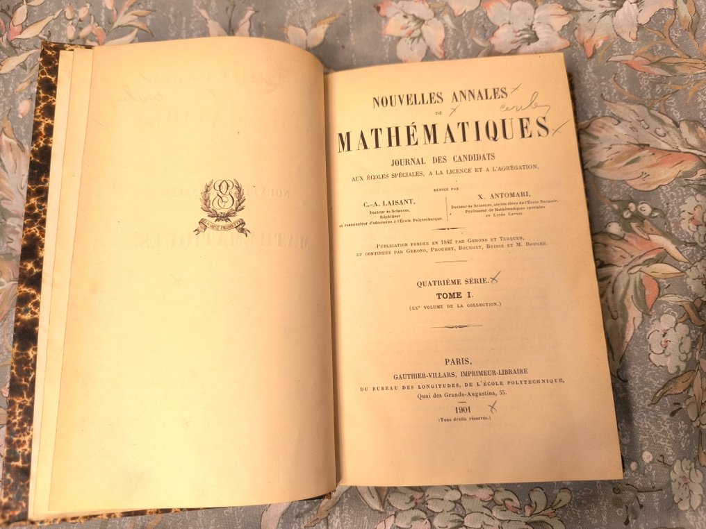 C.A.Laisant,C.Bourlet,R.Bricard - Nouvelles Annales de Mathématiques journal des Candidats aux écoles spéciales ... - 1901-1922 #1.0