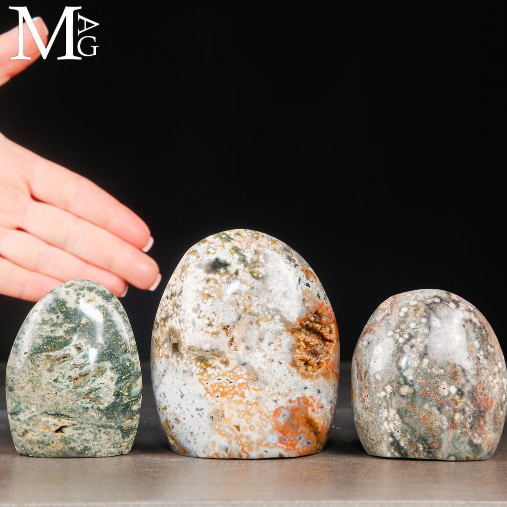 Wonderful Polycrome Jasper from Madagascar - Set of Three pieces in Free Form- 944 g #1.0