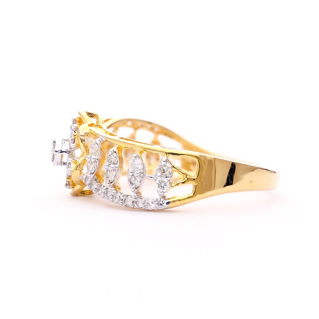 Ring - 18 kt. Yellow gold -  0.36ct. tw. Diamond (Natural) - 18Karat Net Ring #4.3