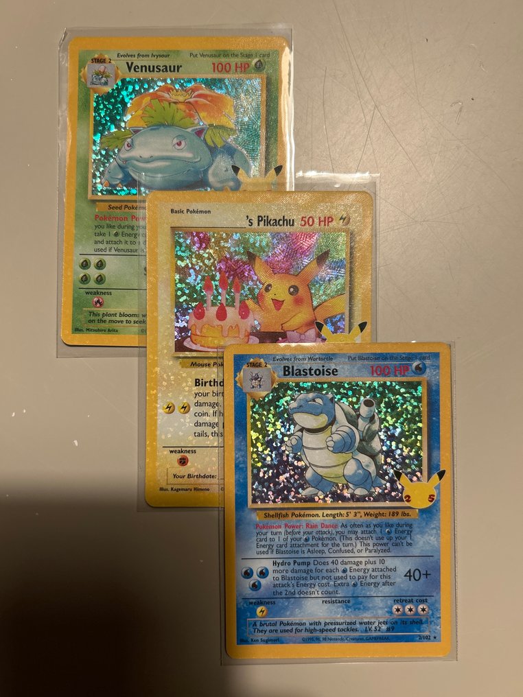 Pokémon - 3 Card - Blastoise, Pikachu, Venusaur 2/102 24 15/102 Προωθητική κάρτα #2.1